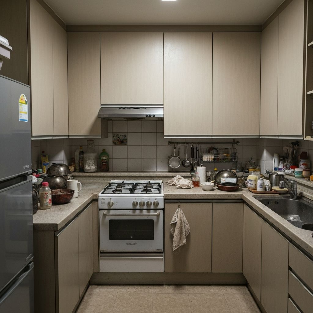 청소 전 주방 상태